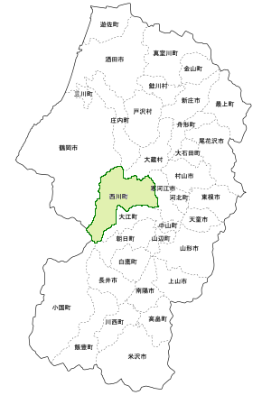 西川町位置図